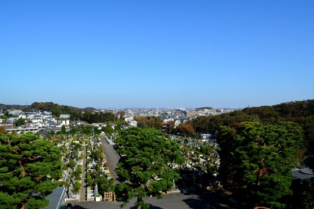 真上から見た霊園